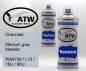 Preview: Chevrolet, Medium gray Metallic, WA9739 / L13 / 15U / 90U: 400ml Sprühdose + 400ml Klarlack - Set, von ATW Autoteile West.